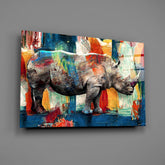 Rhino Glass Wall Art.